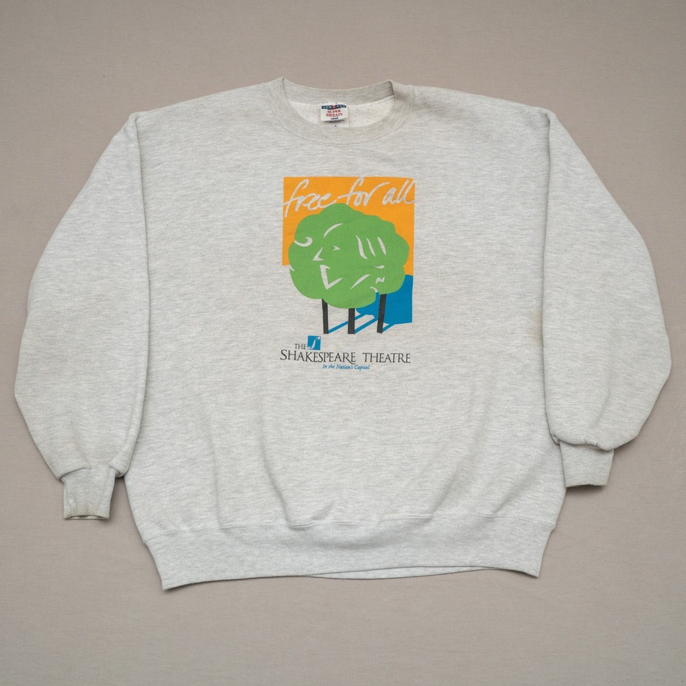 Vintage 90s Shakespeare Theater The‎ Nations Capitol Free for All Sweatshirt XL